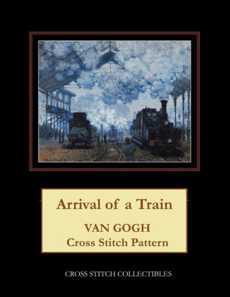 Llegada de un tren: Patrón de punto de cruz de Van Gogh