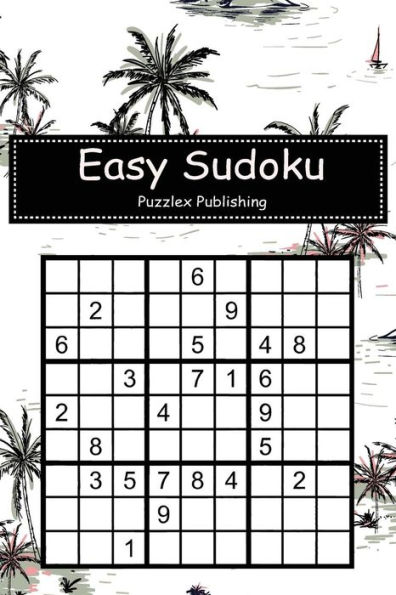 Easy Sudoku: Sudoku Puzzle Game For Beginers With Beautiful seamless island pattern on white cover