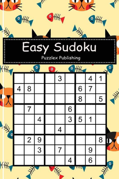 Easy Sudoku: Sudoku Puzzle Game For Beginers With Cats face and fishbone seamless cover