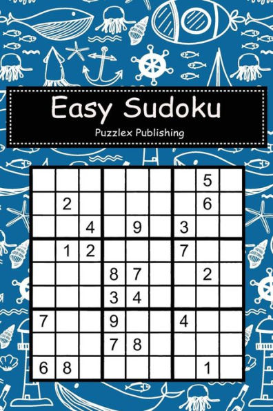 Easy Sudoku: Sudoku Puzzle Game For Beginers With Hand Drawn Pattern With Sea Background Cover