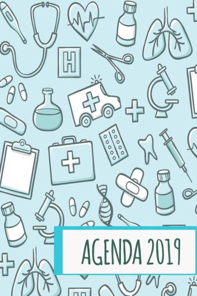 Agenda 2019: Agenda Mensual y Semanal + Organizador I Cubierta con tema de Enfermeria I Enero 2019 a Diciembre 2019 6 x 9in (Spanish Edition)