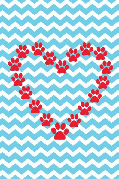 Paw Print Heart: Chevron Design - 9781795739641