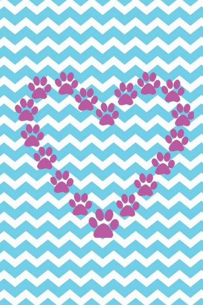 Paw Print Heart: Chevron Design
