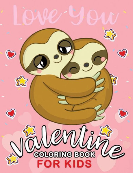Valentine Coloring Books For Kids : Cute Animals Coloring Pages