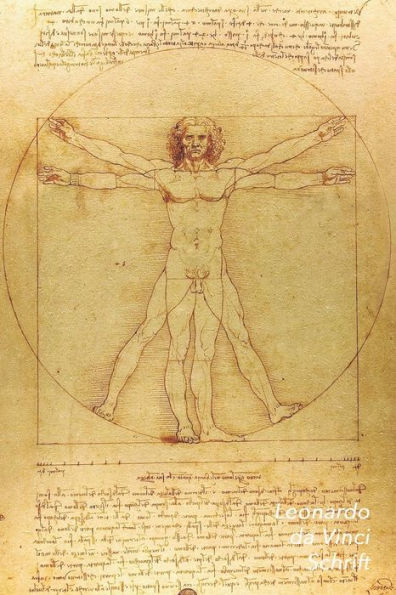 Leonardo Da Vinci Schrift: Mens Van Vitruvius - Artistiek Dagboek - Ideaal Voor School, Studie, Recepten Of Wachtwoorden - Stijlvol Notitieboek V