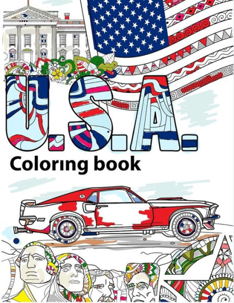 Usa Coloring Book : Adult Colouring Fun, Stress Relief Relaxation And Escape