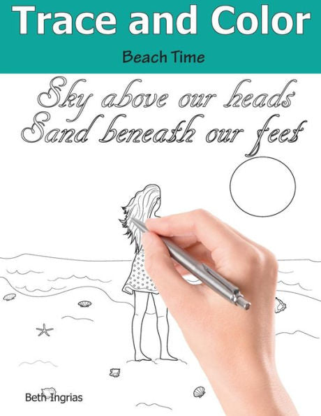 Trace And Color : Beach Time: Adult Activity Book