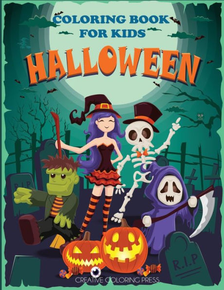 Halloween Coloring Book for Kids: Halloween Designs Including Witches, Ghosts, Pumpkins, Haunted Houses, and More! (Kids Halloween Books)