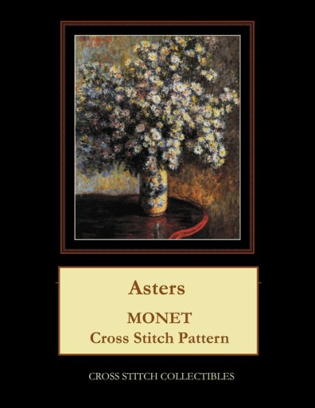 Asters: patrón de punto de cruz de Monet