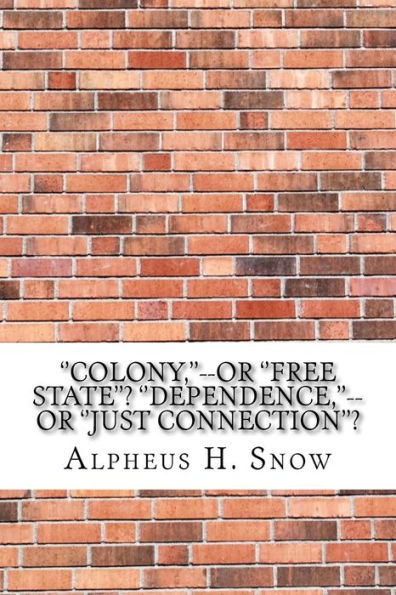¿"Colonia"... o "Estado Libre"? ¿''Dependencia''... o ''Sólo Conexión''?