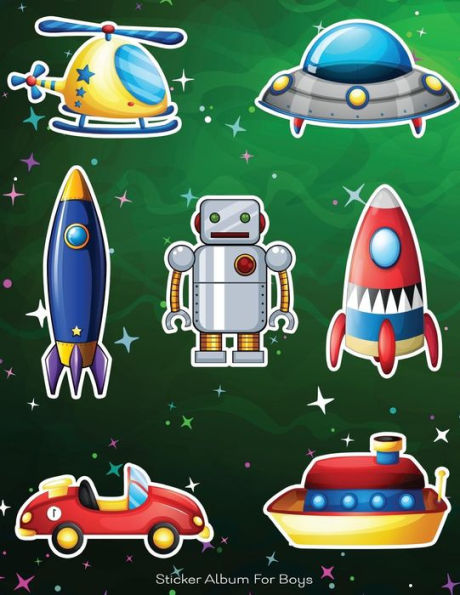 Sticker Album For Boys : 100 Plus Pages For Permanent Sticker Collection, Activity Book For Boys, Green - 8.5 By 11