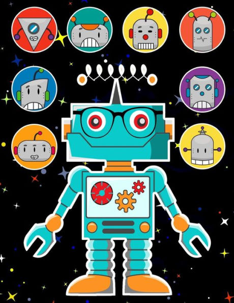 Robots Sticker Album 2 For Boys : 100 Plus Pages For Permanent Sticker Collection, Activity Book For Boys - 8.5 By 11 - 9781975982850