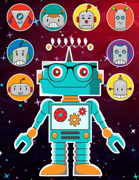 Robots Sticker Album 2 For Boys : 100 Plus Pages For Permanent Sticker Collection, Activity Book For Boys - 8.5 By 11 - 9781975983055