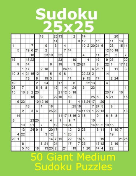 Sudoku 25X25 50 Giant Medium Sudoku Puzzles