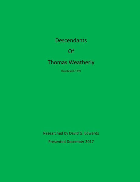 Descendants of Thomas Weatherly