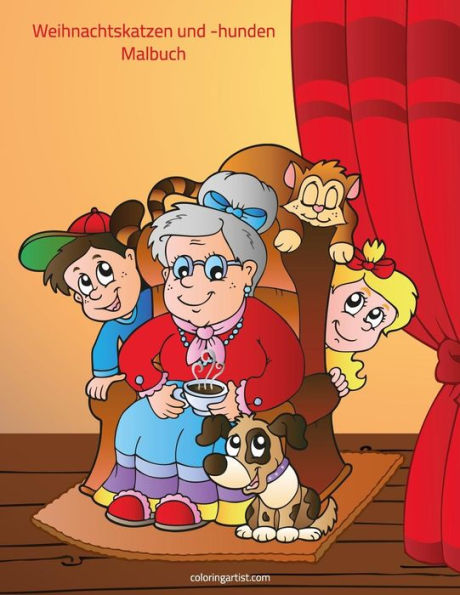 Malbuch Mit Weihnachtskatzen Und -Hunden 1