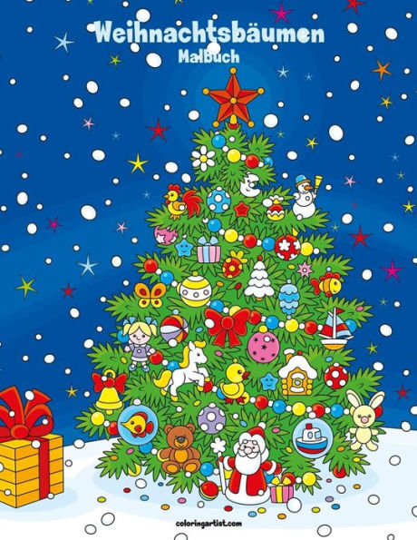 Malbuch Mit Weihnachtsbäumen 1