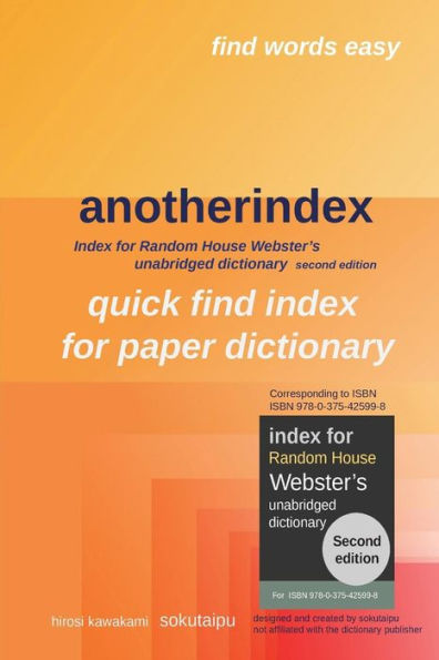 anotherindex: Index for Random House Webster's unabridged dictionary second edition