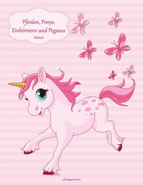 Malbuch Mit Pferden, Ponys, Einhörnern Und Pegasus 1