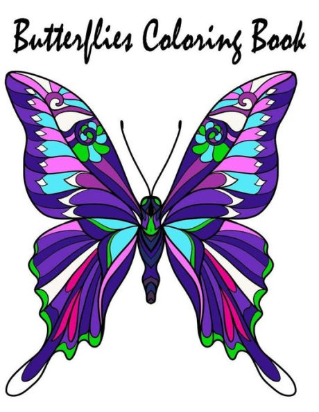 Libro para colorear de mariposas: Libro para colorear de mariposas e imágenes de flores para adultos Meditación de relajación
