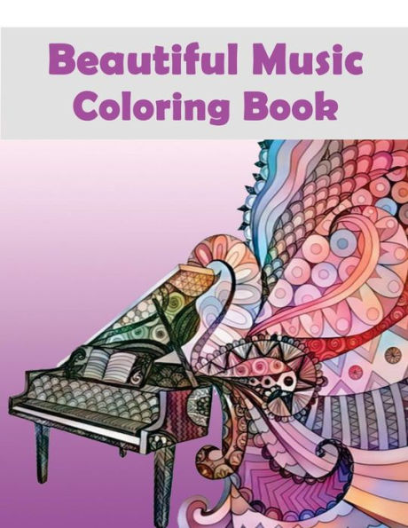 Hermoso libro para colorear con música: - Música en mosaico que presenta 40 diseños de instrumentos musicales para aliviar el estrés