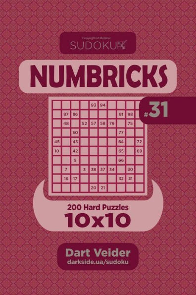 Sudoku Numbricks - 200 Hard Puzzles 10X10