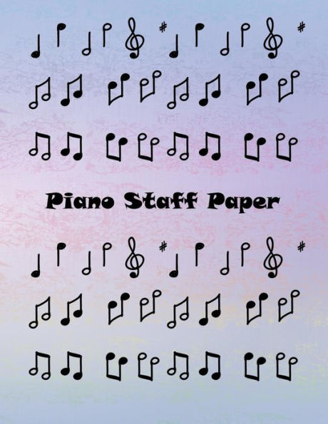 Piano Staff Paper : Treble Clef And Bass Clef Empty 12 Staff, Piano Manuscript Pape