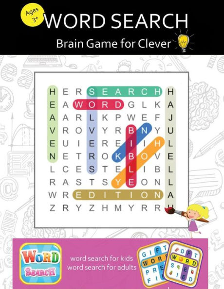 Word Search For Adults : Large Print Word-Finds Puzzle Book,Brain Games For Clever Kids And Adults