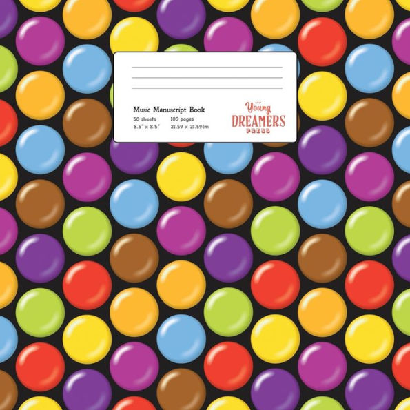 Music Manuscript Book : Coated Candy, Large Kids Stave Paper