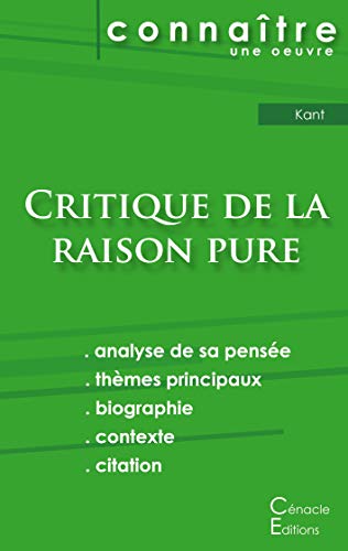 Fiche de lecture Critique de la raison pure de Kant (analyse litt??raire de r??f??rence et r??sum?? complet) (French Edition)