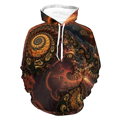 Women Men Hoodies 3D Print Unisex Durable Pullover Sweatshirt Art Fractal Pattern Autumn Outfit With Pocket For Leisure Time