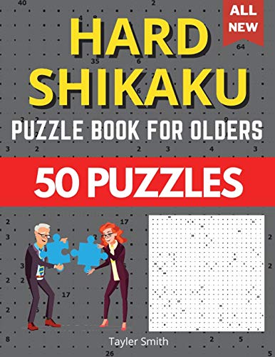 Hard Shikaku Puzzle For Olders: 50 Hard To Solve Puzzle Brain Game!