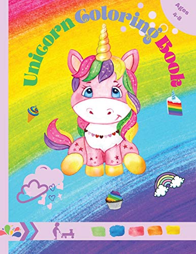 Unicorn Coloring Book: Great Coloring & Activity Book With Cute Unicorn Fur Kids Ages 4-8 / 48 Unique And Adorable Designs Coloring Pages / Magical Unicorn Fur Children / Perfect Gift - 9788746989759