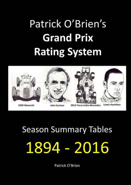 Patrick O’Brien’S Grand Prix Rating System: Season Summary Tables 1894 – 2016