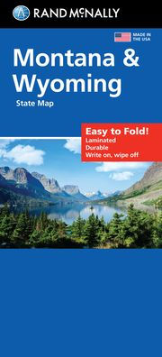 Rand Mcnally Easy To Fold: Montana, Wyoming Laminated Map