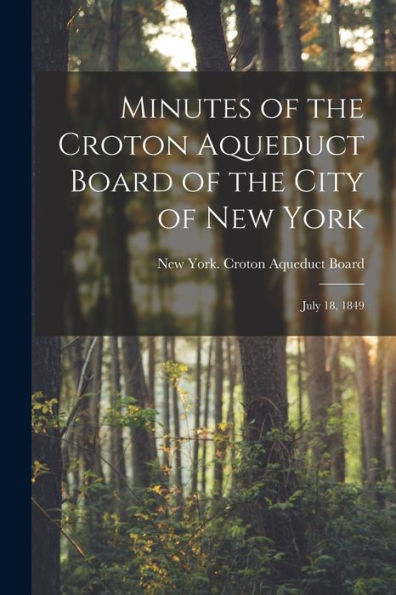 Minutes Of The Croton Aqueduct Board Of The City Of New York: July 18, 1849 - 9781018889733