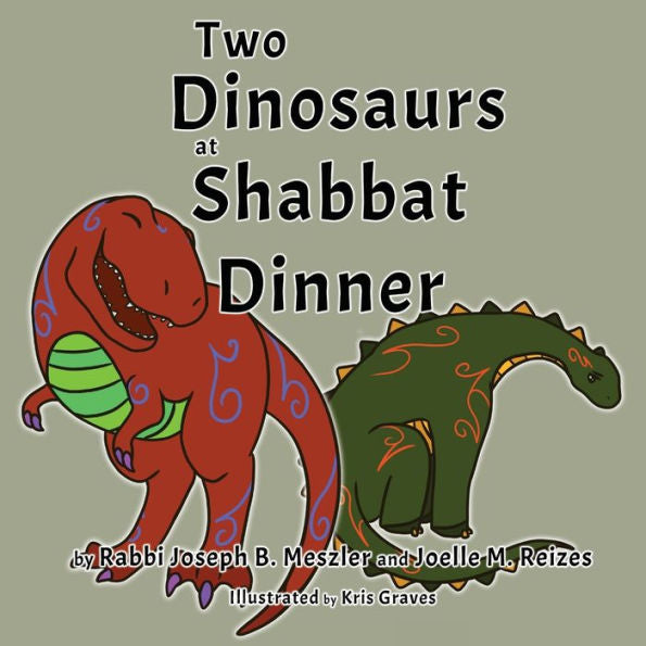 Two Dinosaurs At Shabbat Dinner (Jewish Holidays)