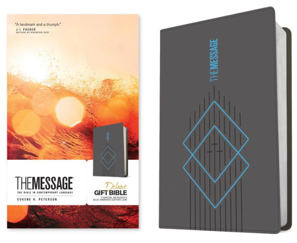 The Message Deluxe Gift Bible (Leather-Look, Charcoal Ascension And Blue Diamonds): The Bible In Contemporary Language