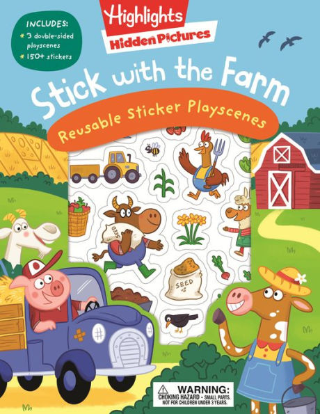 Stick With The Farm Hidden Pictures Reusable Sticker Playscenes (Highlights Reusable Sticker Playscenes)