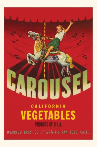 Vintage Journal Carousel Vegetable Crate Label (Pocket Sized - Found Image Press Journals)
