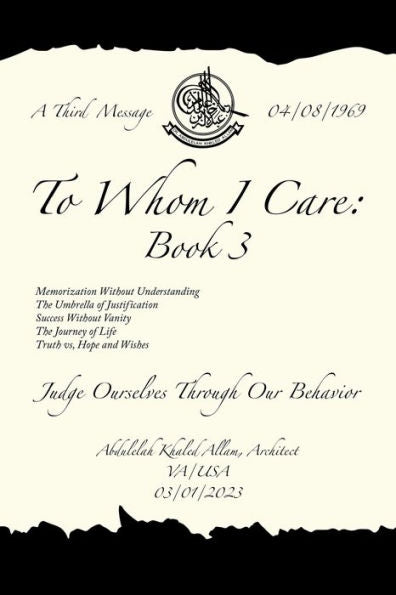 To Whom I Care: Book 3: Judge Ourselves Through Our Behavior