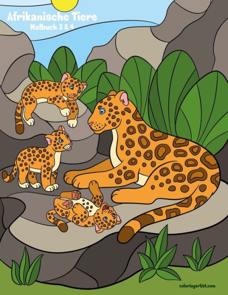 Afrikanische Tiere Malbuch 3 & 4 (German Edition)