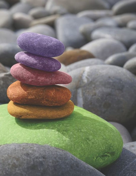 Achtsamkeitstagebuch: Notiere und plane deine täglichen Meditationen ? Sammle und fokussiere deine Gedanken ? Finde innere Ruhe und Gelassenheit ? A4+ Format ? Motiv: Bunte Steine (German Edition)