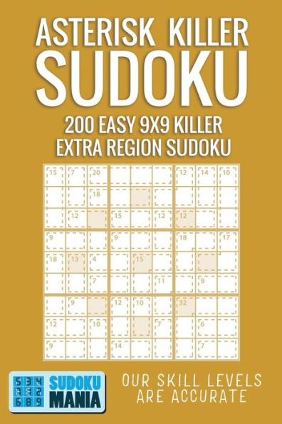 Asterisk Killer Sudoku: 200 Sudoku fácil de región adicional Killer 9x9