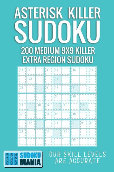 Asterisk Killer Sudoku: 200 Sudoku mediano de región extra Killer de 9x9
