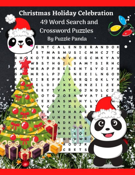 Celebración navideña Búsqueda de palabras y crucigramas de Puzzle Panda (Búsqueda de palabras y crucigramas de Puzzle Panda Publishing)