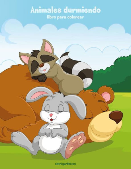 Animales durmiendo libro para colorear 1 (Spanish Edition)