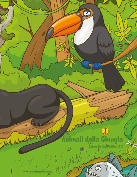 Animali della Giungla Libro da Colorare 1 & 2 (Italian Edition)