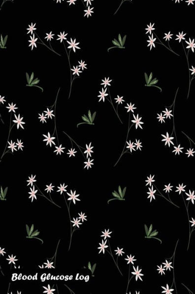 Blood Glucose Log: White blooming flowers with dragonfly cover