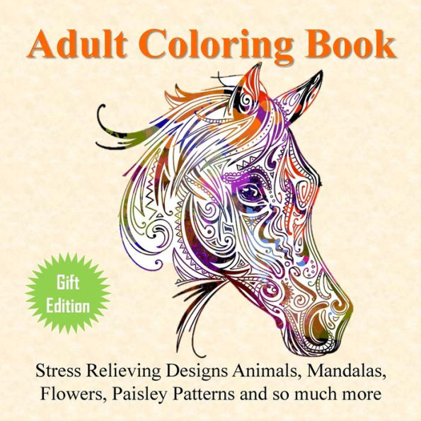 Libro para colorear para adultos: Diseños para aliviar el estrés: animales, mandalas, flores, patrones de cachemira y mucho más: Libro para colorear para adultos